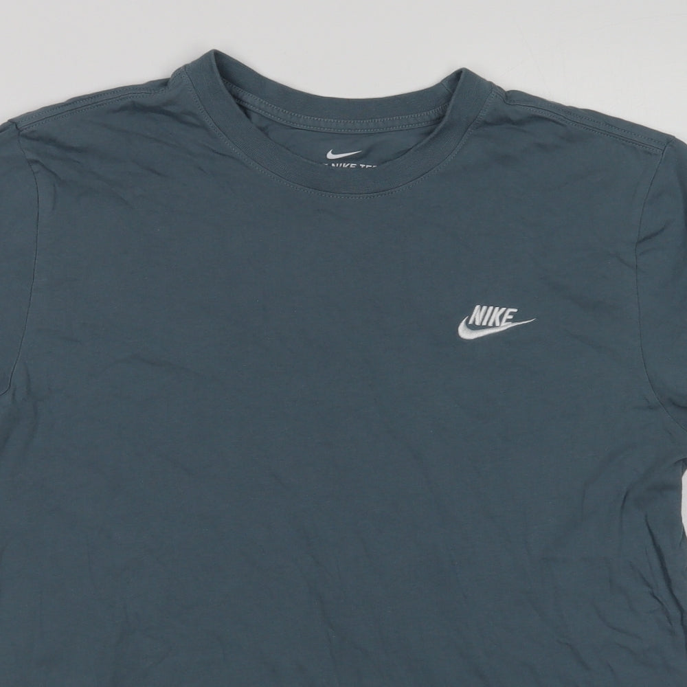 Nike Mens Green  Cotton  T-Shirt Size M Crew Neck