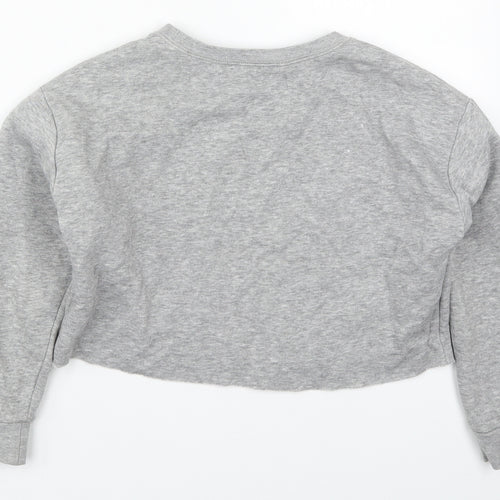 New Look Girls Grey  Cotton Pullover Sweatshirt Size 9 Years  Pullover - Girl Power