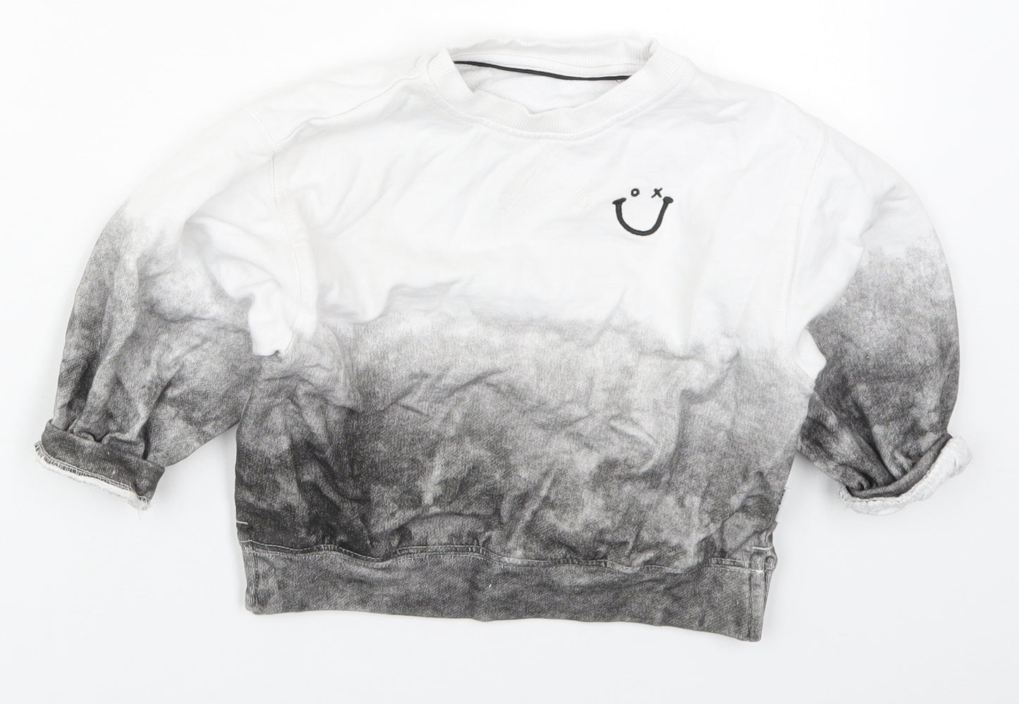 George Boys Grey  Cotton Pullover Sweatshirt Size 3-4 Years  Pullover - Smiley Face Keep On Going