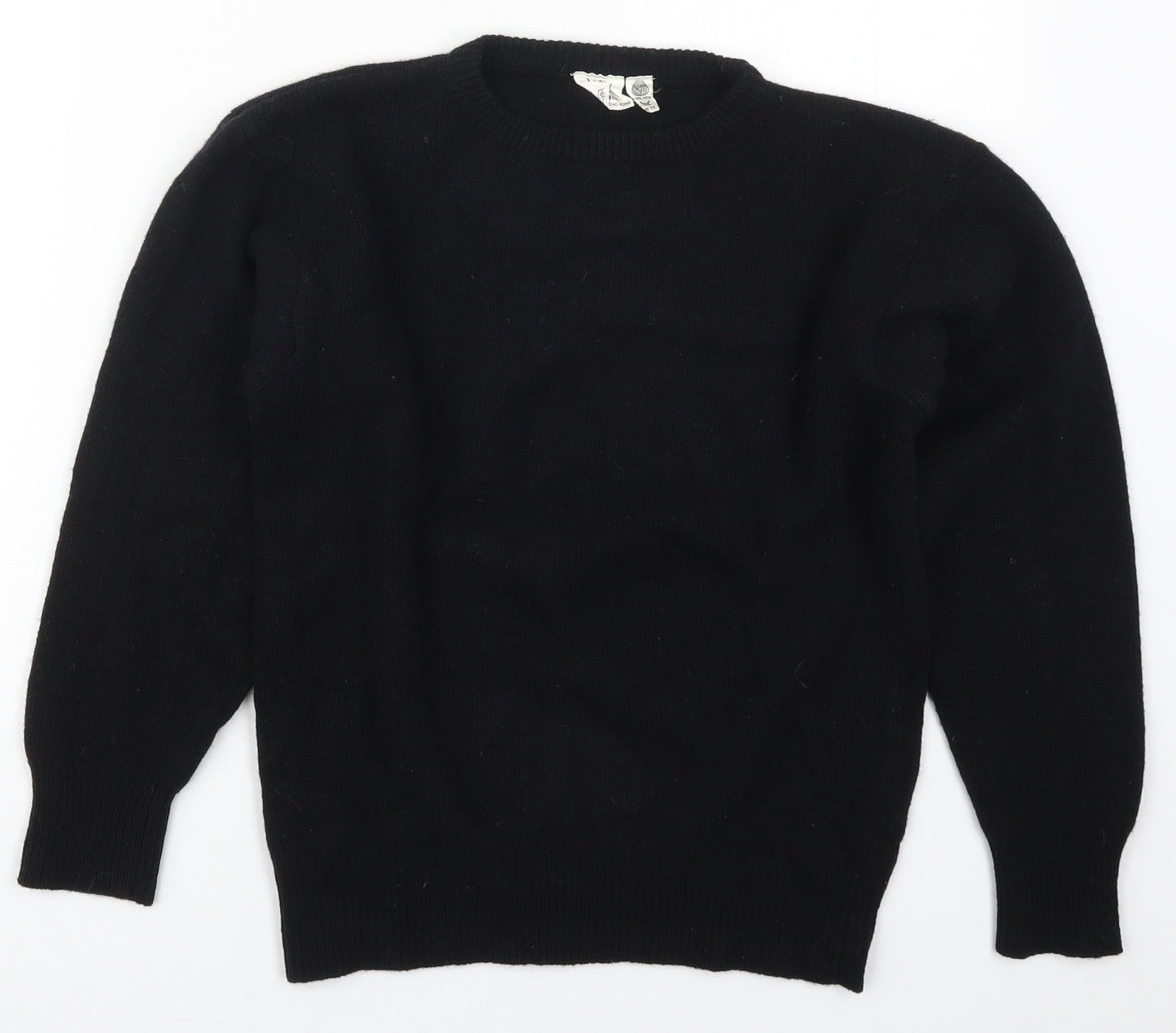 GI Womens Black Round Neck  Wool Pullover Jumper Size 10