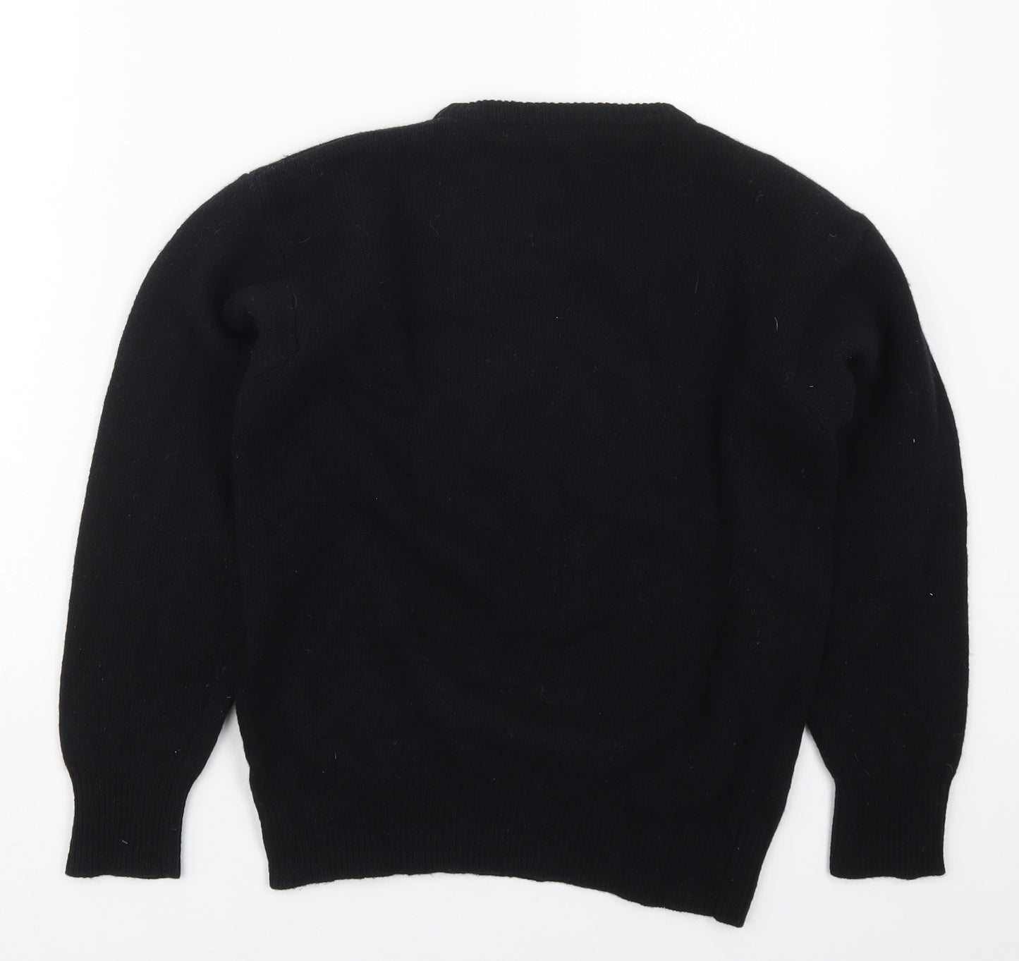 GI Womens Black Round Neck  Wool Pullover Jumper Size 10