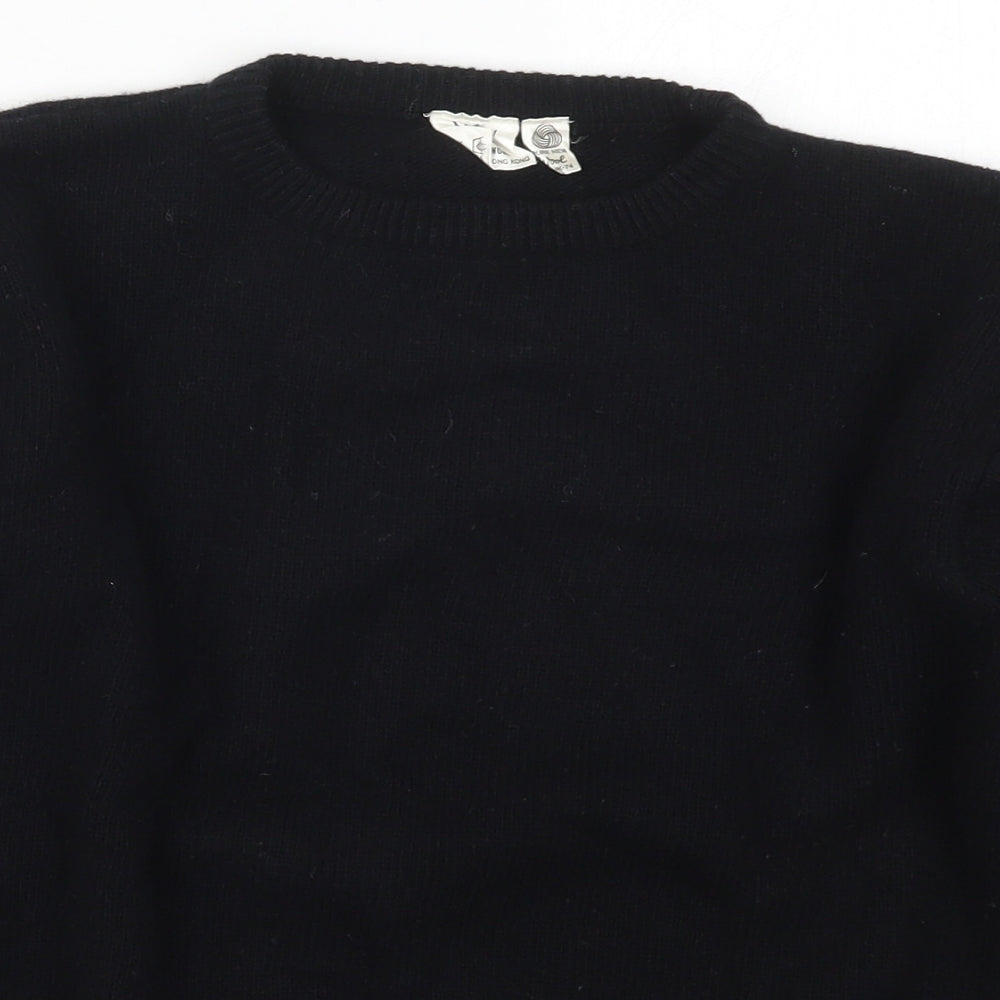 GI Womens Black Round Neck  Wool Pullover Jumper Size 10