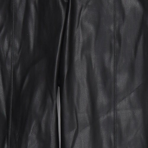 Preworn Womens Black  Polyurethane Trousers  Size 28 in L27 in Regular Zip