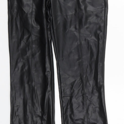 Preworn Mens Black  Polyurethane Trousers  Size 29 in L32 in Regular Button
