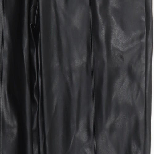 Preworn Mens Black  Polyurethane Trousers  Size 29 in L32 in Regular Button
