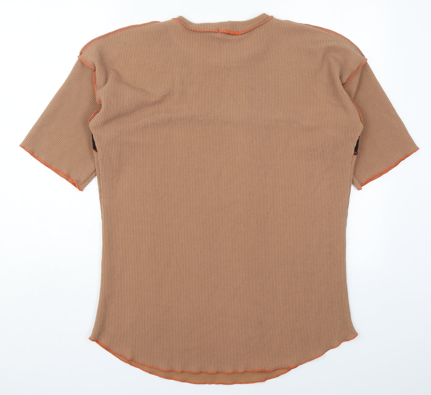 Stylewise Womens Brown  Polyester Basic T-Shirt Size 10 Round Neck