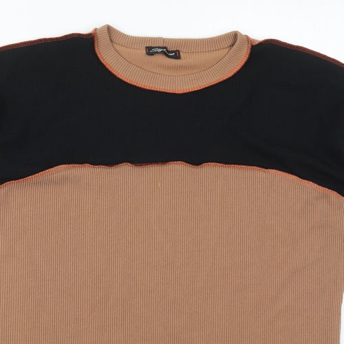 Stylewise Womens Brown  Polyester Basic T-Shirt Size 10 Round Neck