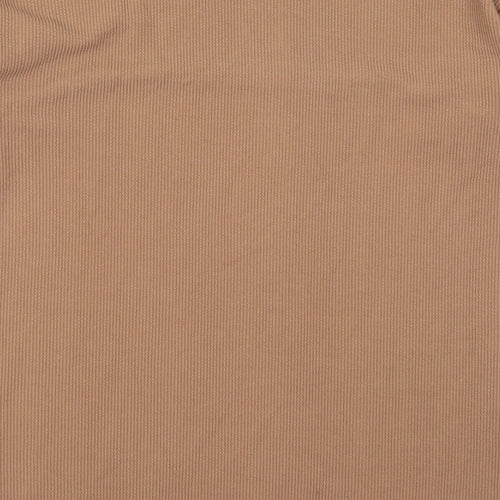 Stylewise Womens Brown  Polyester Basic T-Shirt Size 10 Round Neck