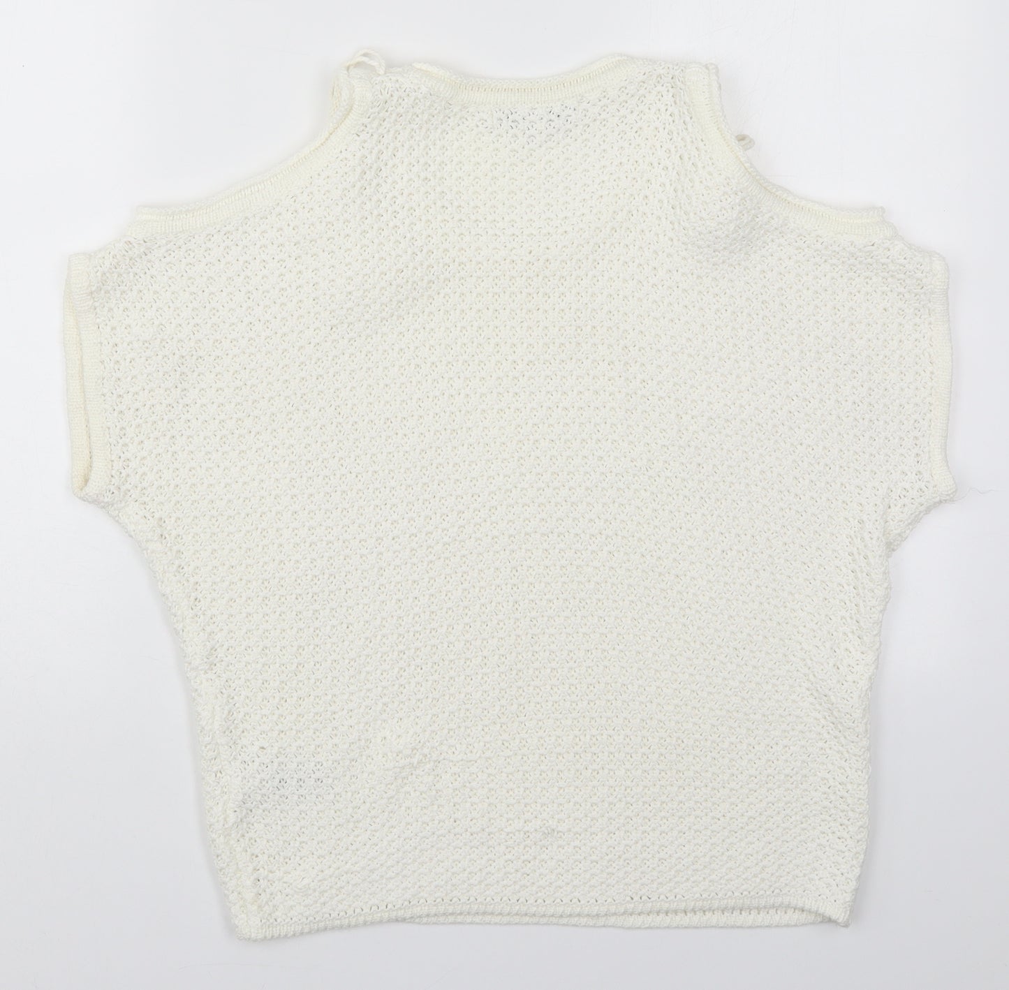 NEXT Womens White Round Neck  Acrylic Pullover Jumper Size S