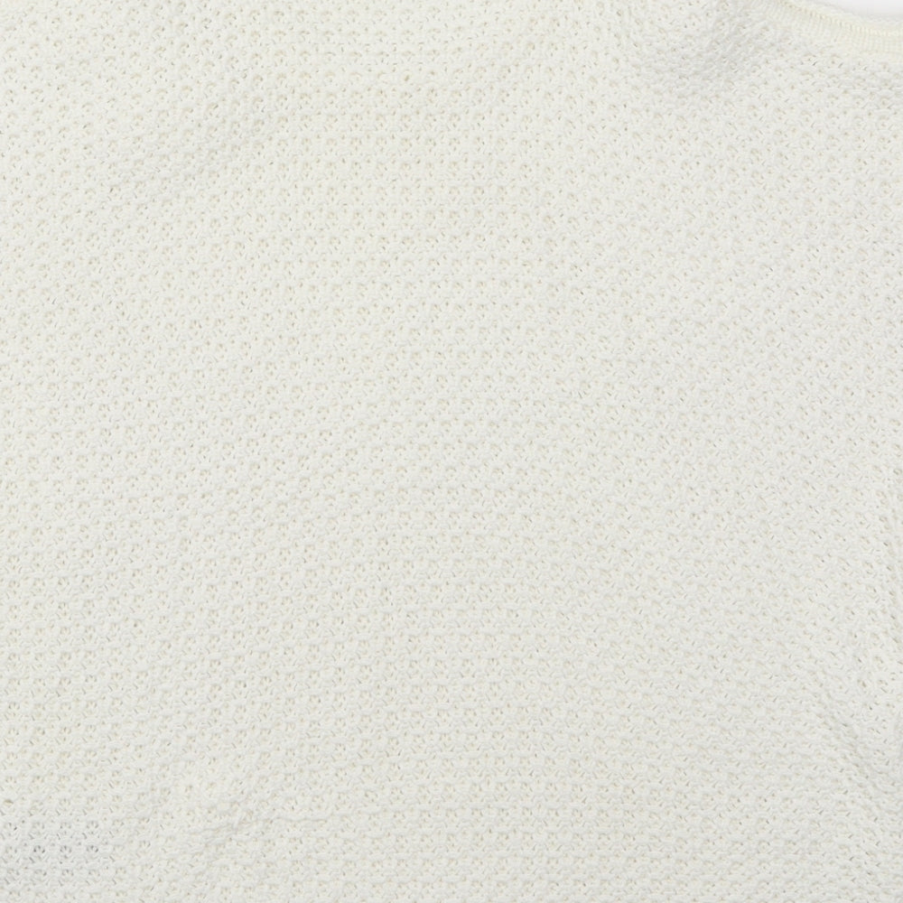 NEXT Womens White Round Neck  Acrylic Pullover Jumper Size S