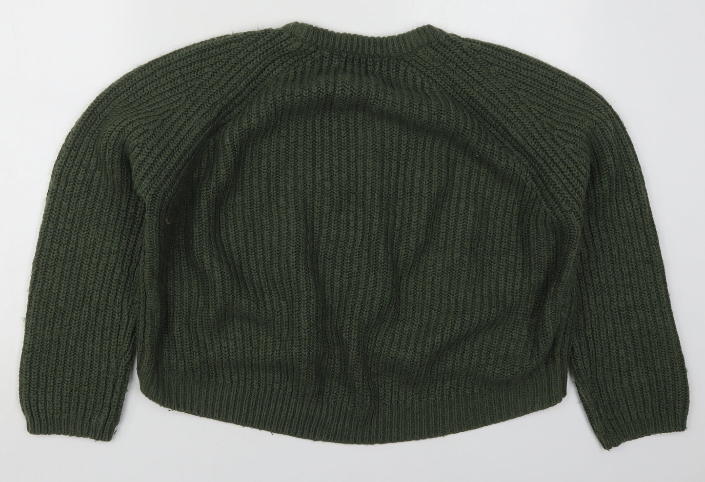 New Look Womens Green Round Neck  Acrylic Pullover Jumper Size 16