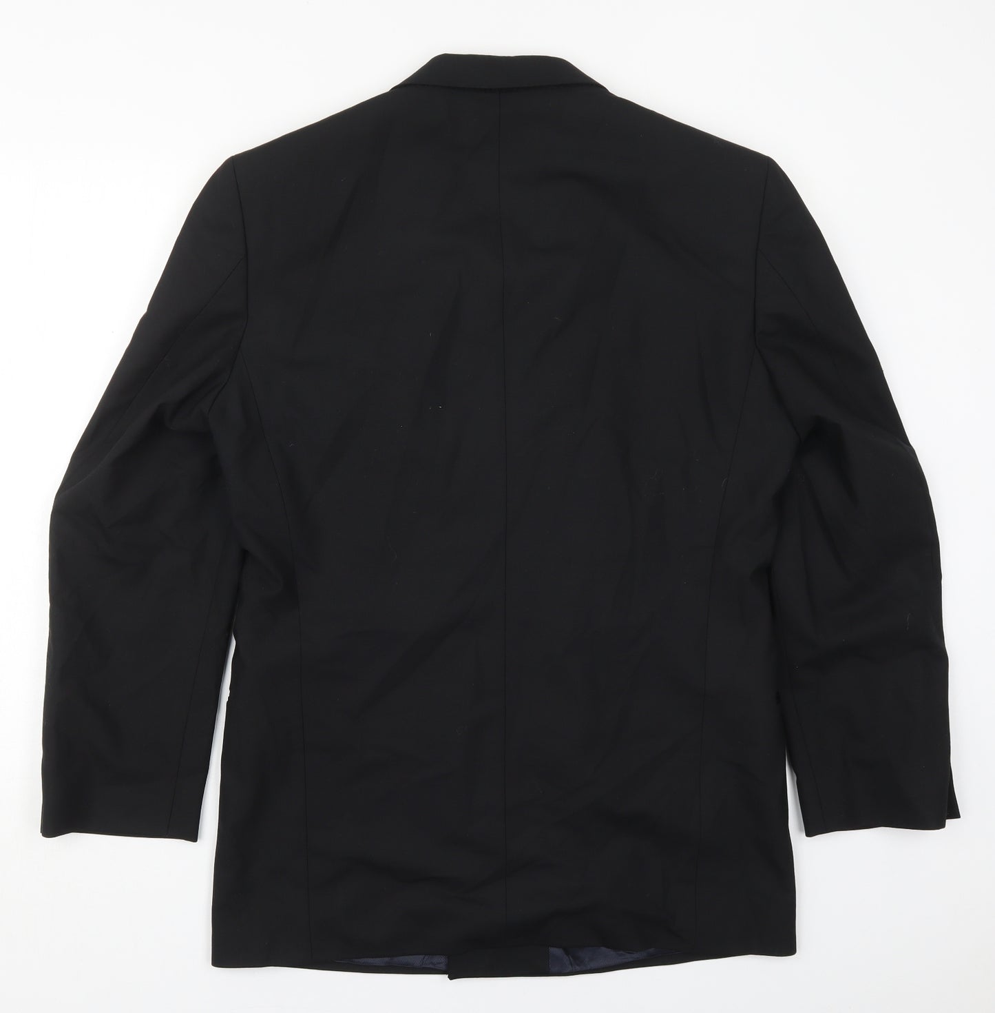 Preworn Mens Black  Polyester Jacket Suit Jacket Size 40