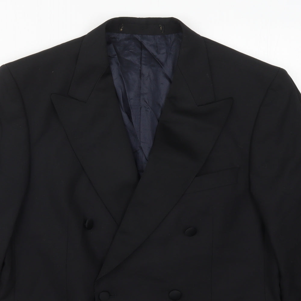 Preworn Mens Black  Polyester Jacket Suit Jacket Size 40