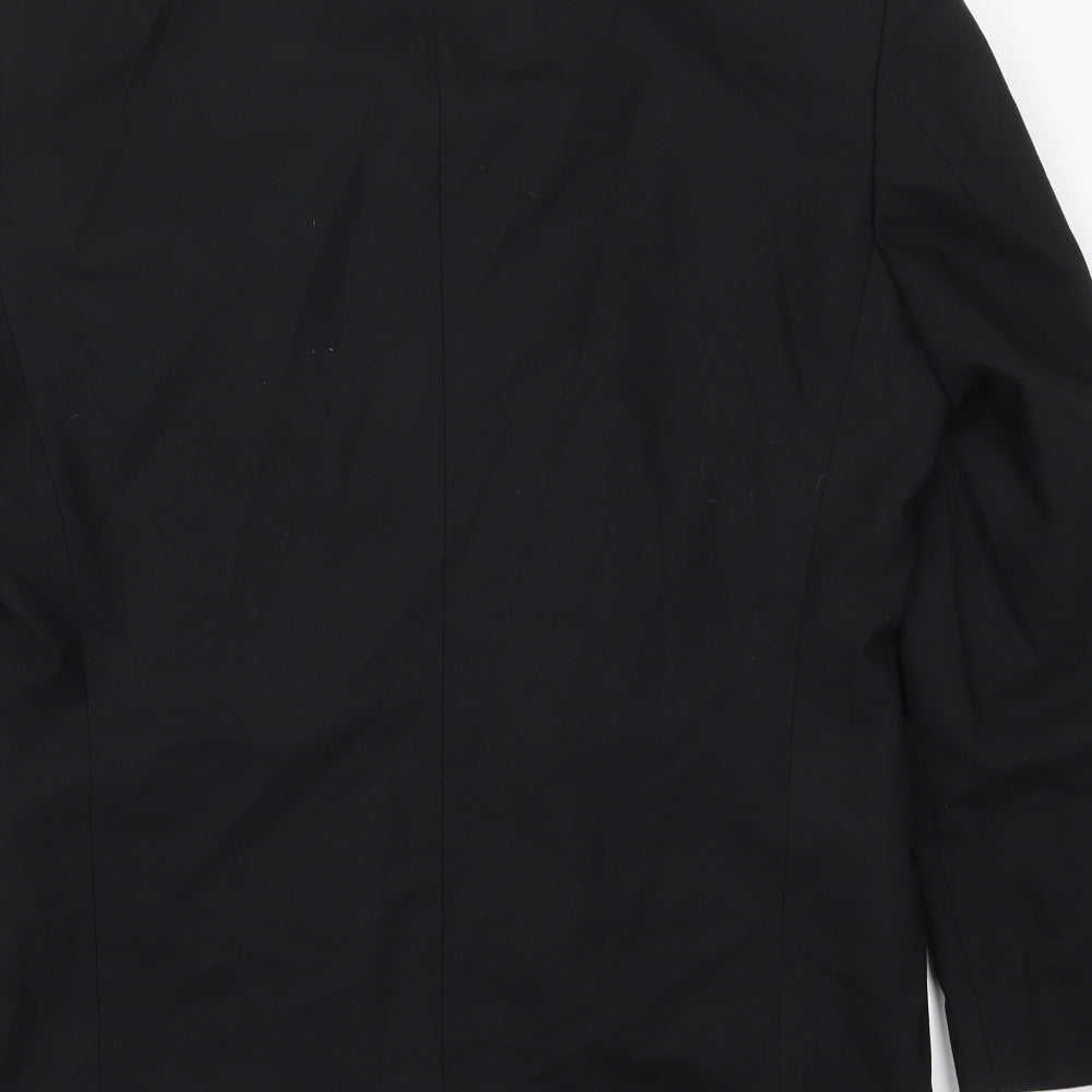 Preworn Mens Black  Polyester Jacket Suit Jacket Size 40