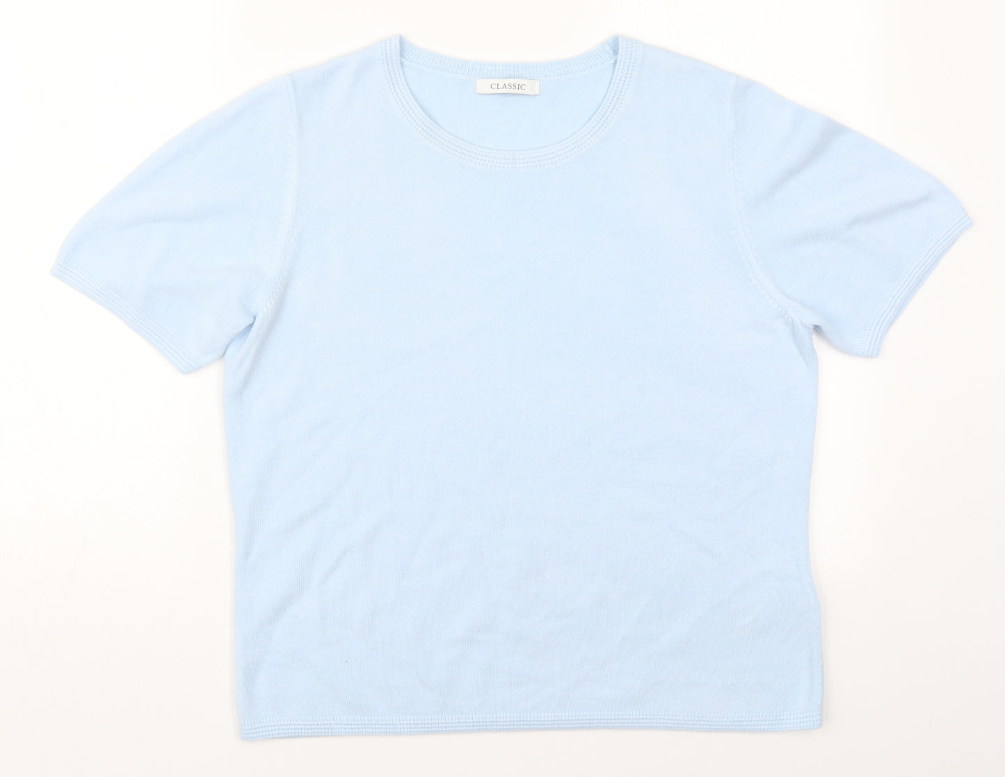 Marks and Spencer Womens Blue Round Neck  Acrylic Pullover Jumper Size 14