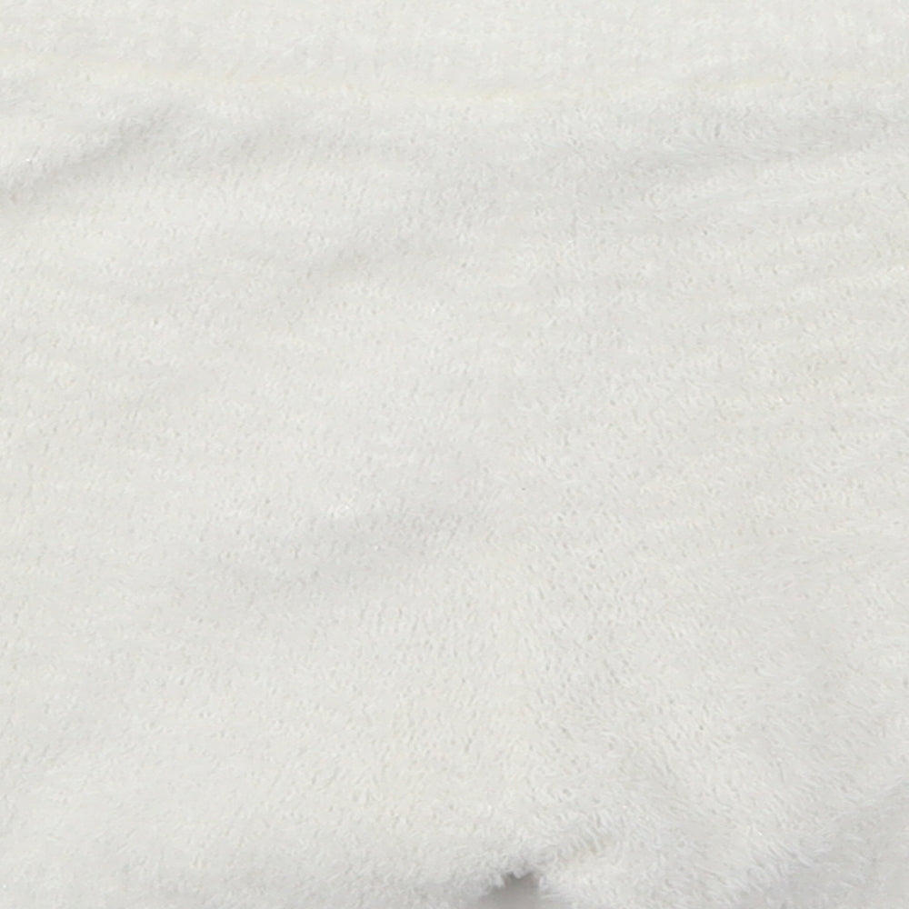 Primark Womens White  Polyester Sweat Shorts Size 10 L3 in Regular  - Pyjama Shorts