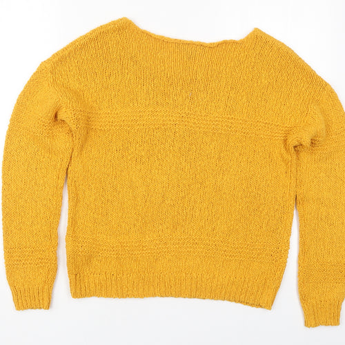 Primark Womens Yellow Round Neck  Cotton Pullover Jumper Size 10   - Mustard Yellow