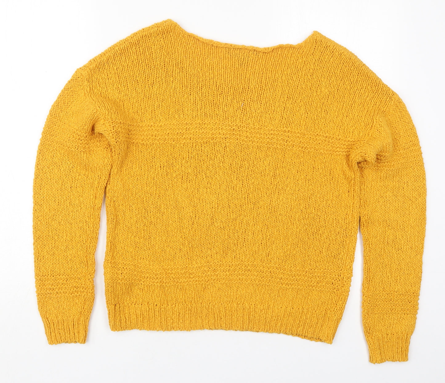 Primark Womens Yellow Round Neck  Cotton Pullover Jumper Size 10   - Mustard Yellow