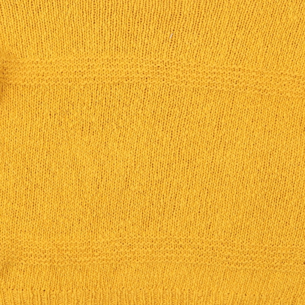 Primark Womens Yellow Round Neck  Cotton Pullover Jumper Size 10   - Mustard Yellow