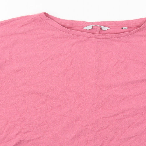 Preworn Womens Pink  Viscose Basic T-Shirt Size 10 Round Neck