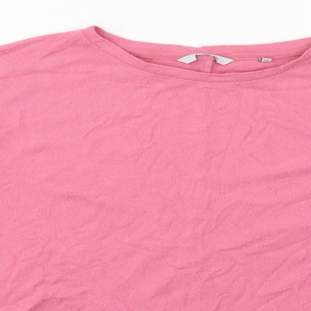 Preworn Womens Pink  Viscose Basic T-Shirt Size 10 Round Neck