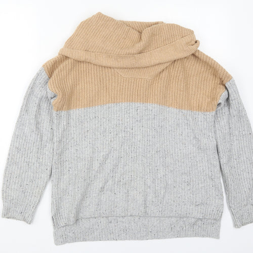 Yes Lola Womens Beige Roll Neck  Cotton Pullover Jumper Size S   - Grey