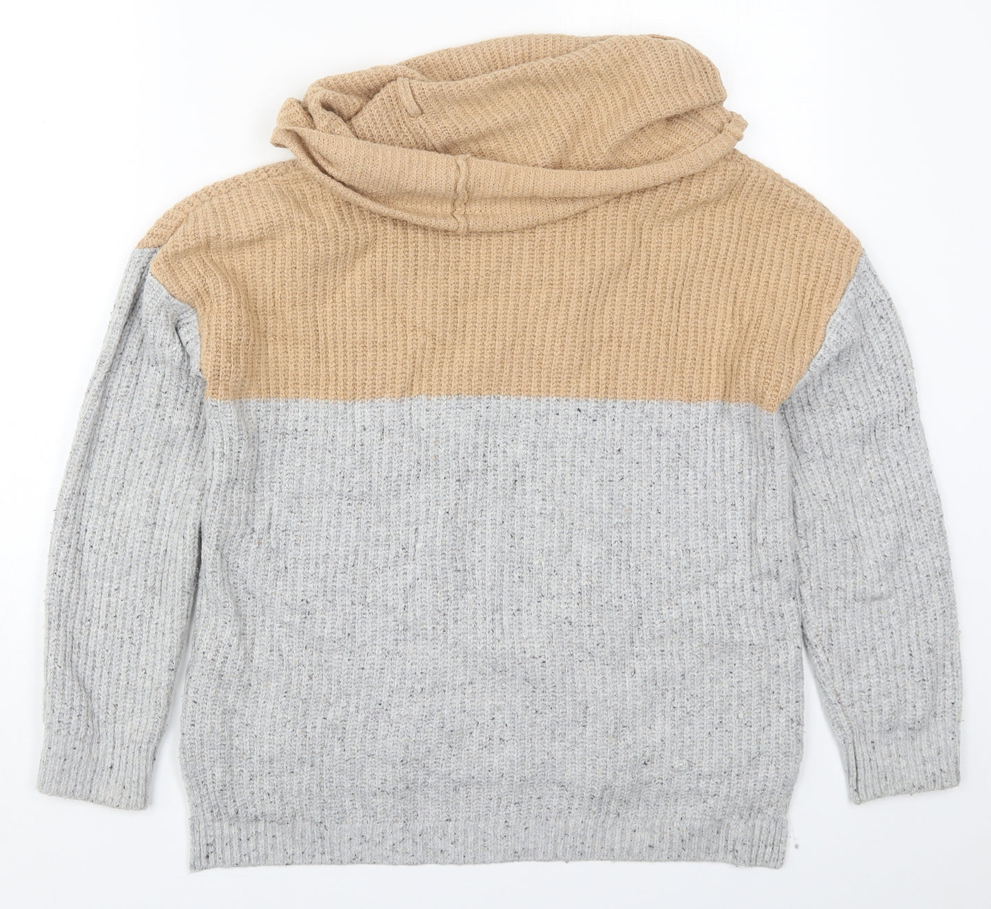 Yes Lola Womens Beige Roll Neck  Cotton Pullover Jumper Size S   - Grey