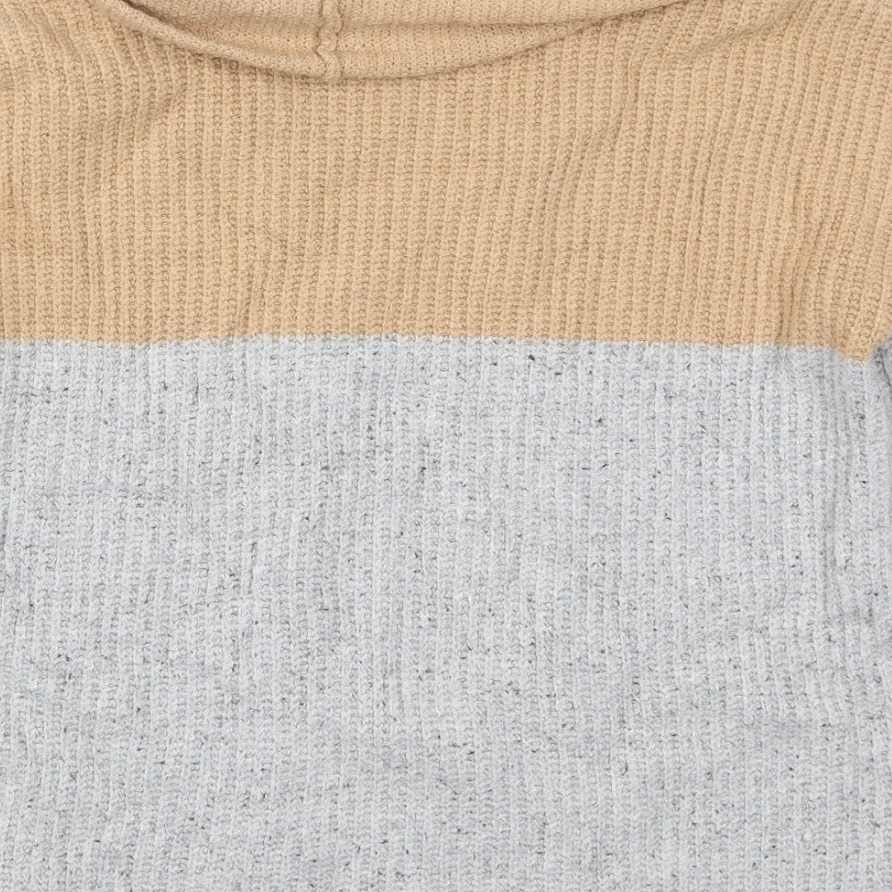 Yes Lola Womens Beige Roll Neck  Cotton Pullover Jumper Size S   - Grey