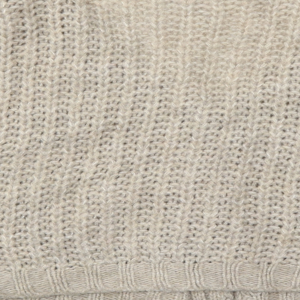 Viola Mati Womens Beige V-Neck  Acrylic Cardigan Jumper Size M
