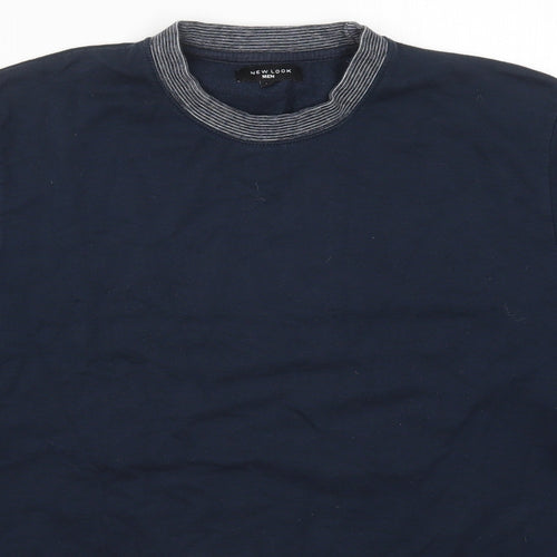 New Look Mens Blue  Cotton Pullover Sweatshirt Size M