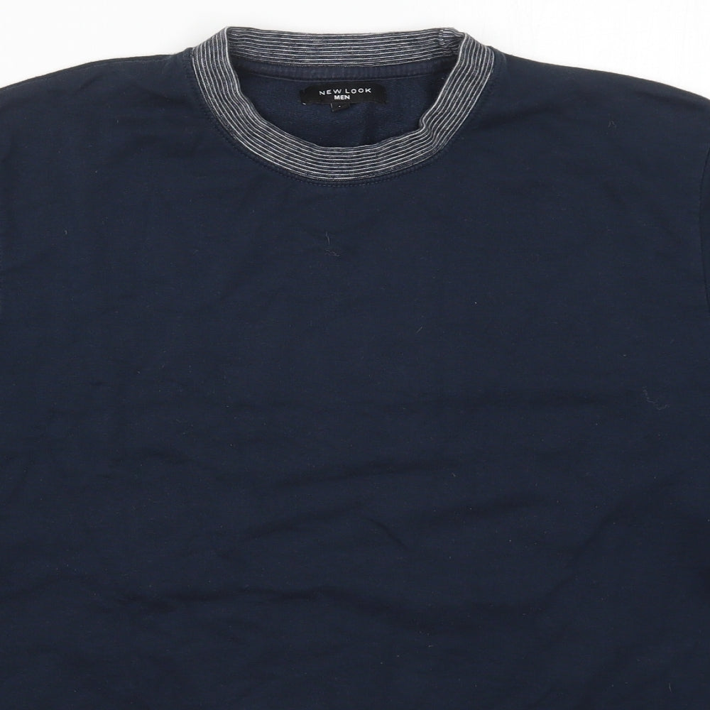 New Look Mens Blue  Cotton Pullover Sweatshirt Size M