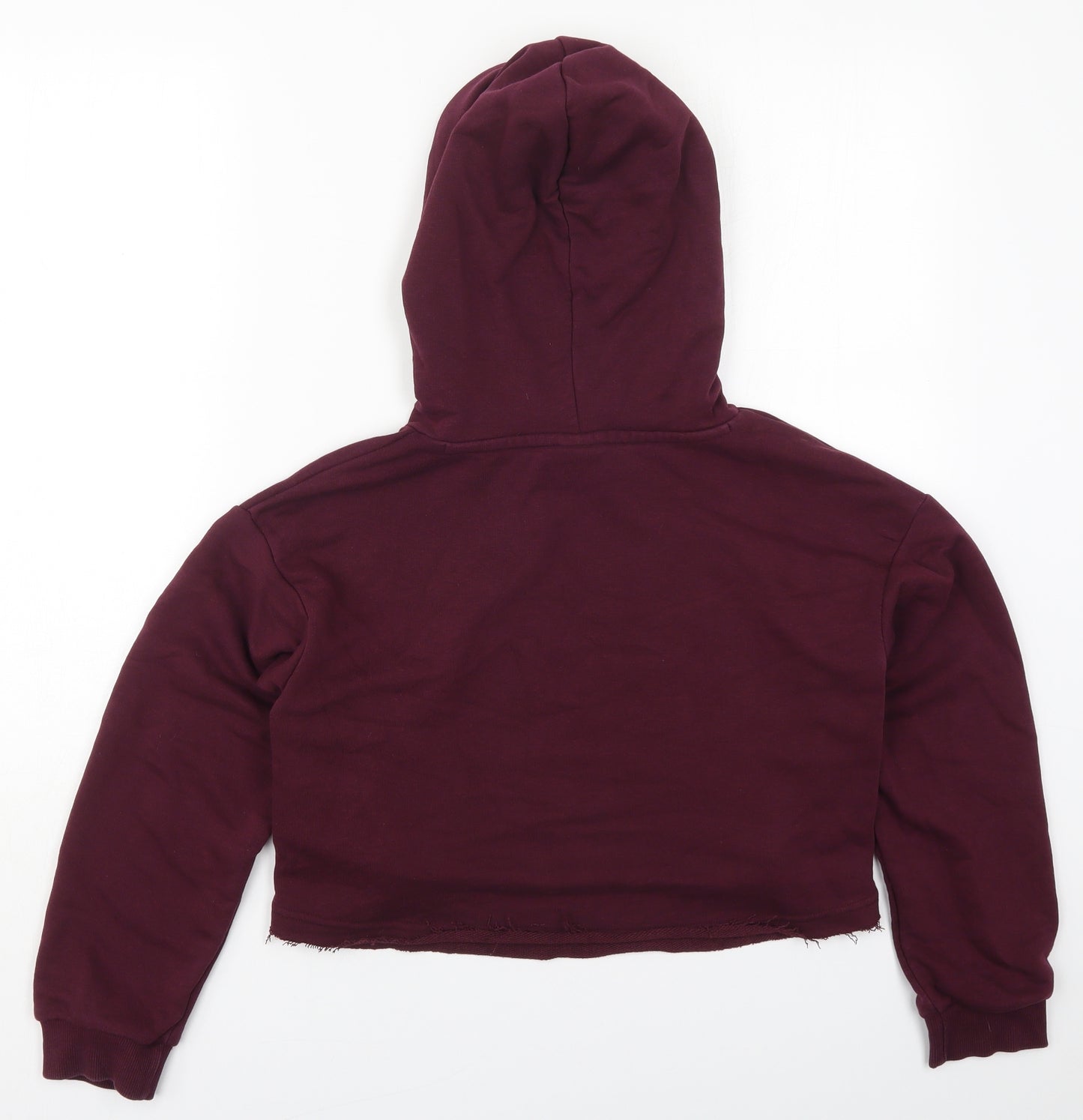 PUMA Womens Purple  Cotton Pullover Hoodie Size 6  Pullover - Distressed Hem