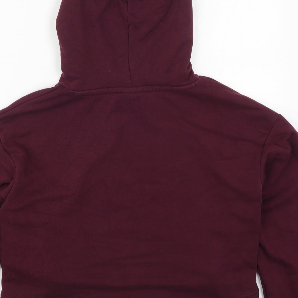 PUMA Womens Purple  Cotton Pullover Hoodie Size 6  Pullover - Distressed Hem