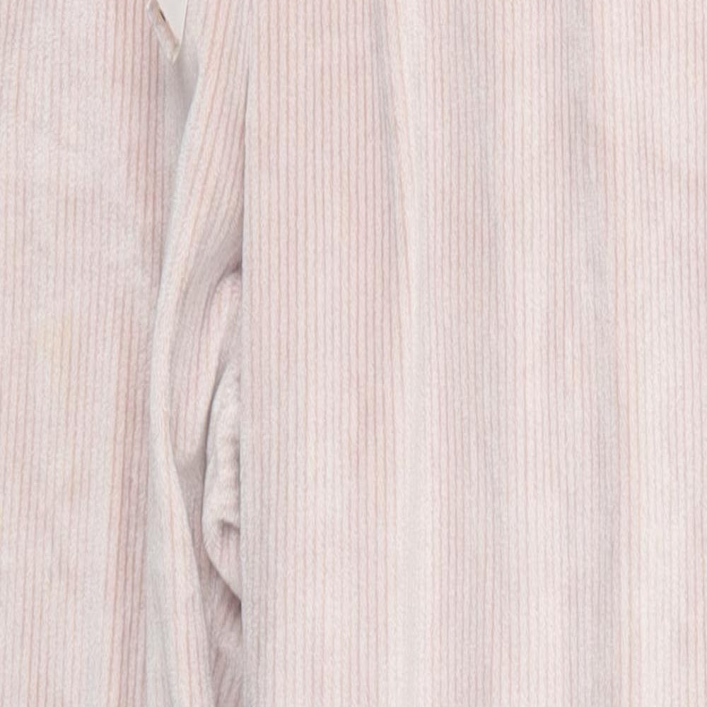 TU Womens Pink Striped Polyester Trousers  Size 8 L26 in Regular Drawstring - Pyjama Pants