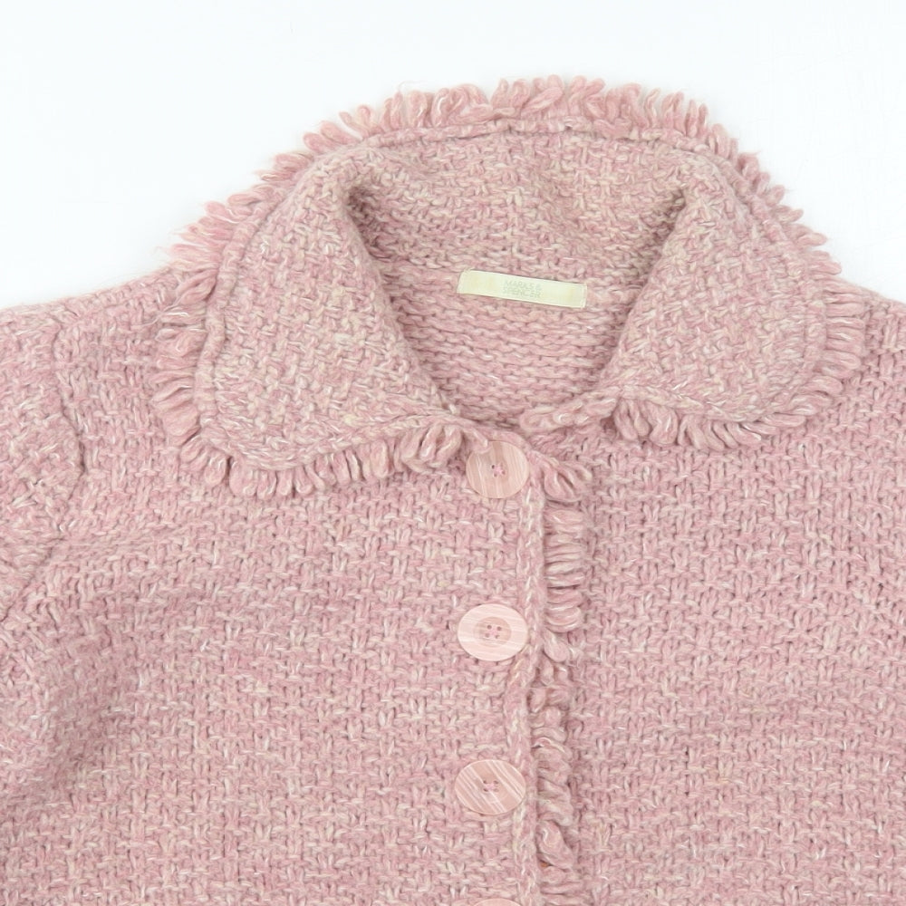 Marks and Spencer Womens Pink   Jacket Coatigan Size 14  Button