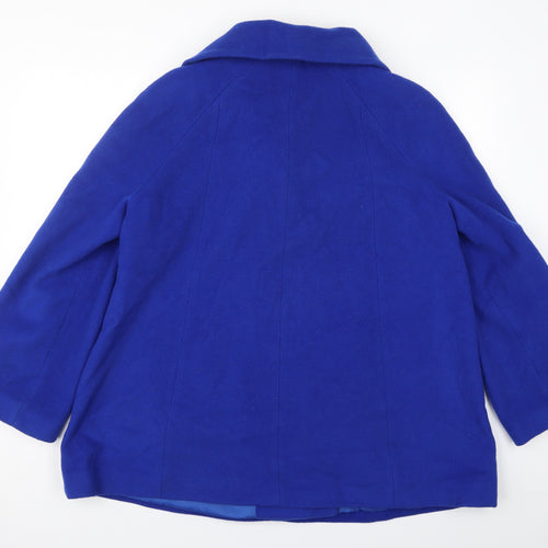 TU Womens Blue   Pea Coat Coat Size 18  Button