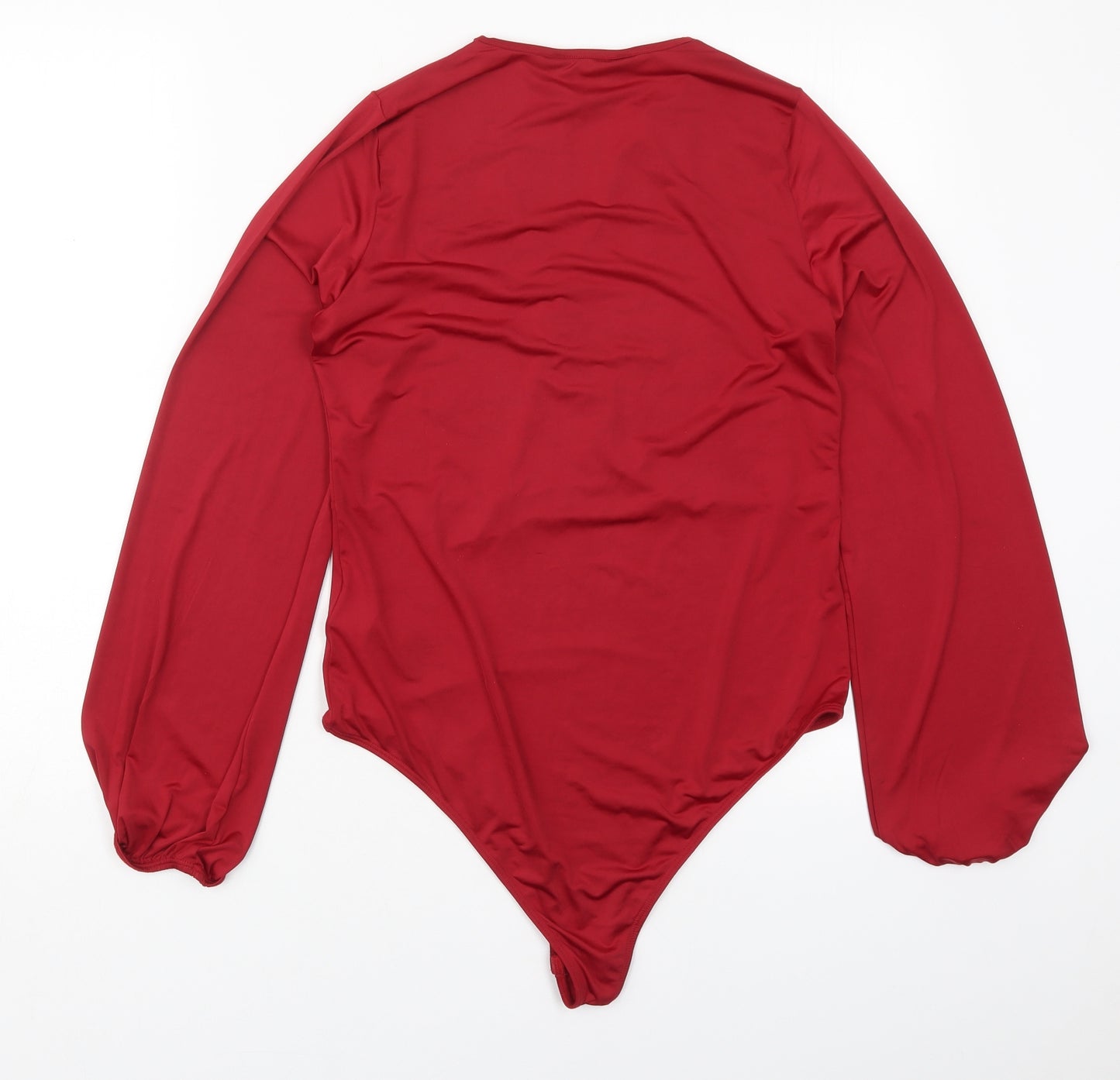 Lipsy Womens Red  Polyester Bodysuit One-Piece Size 14  Button