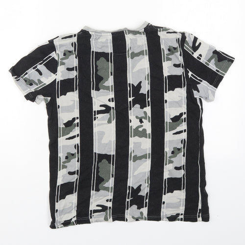 NEXT Boys Black Camouflage Cotton Basic T-Shirt Size 11 Years Crew Neck Pullover - Limited Edition
