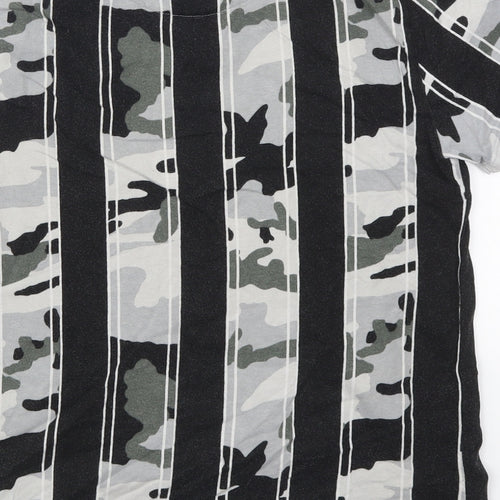 NEXT Boys Black Camouflage Cotton Basic T-Shirt Size 11 Years Crew Neck Pullover - Limited Edition