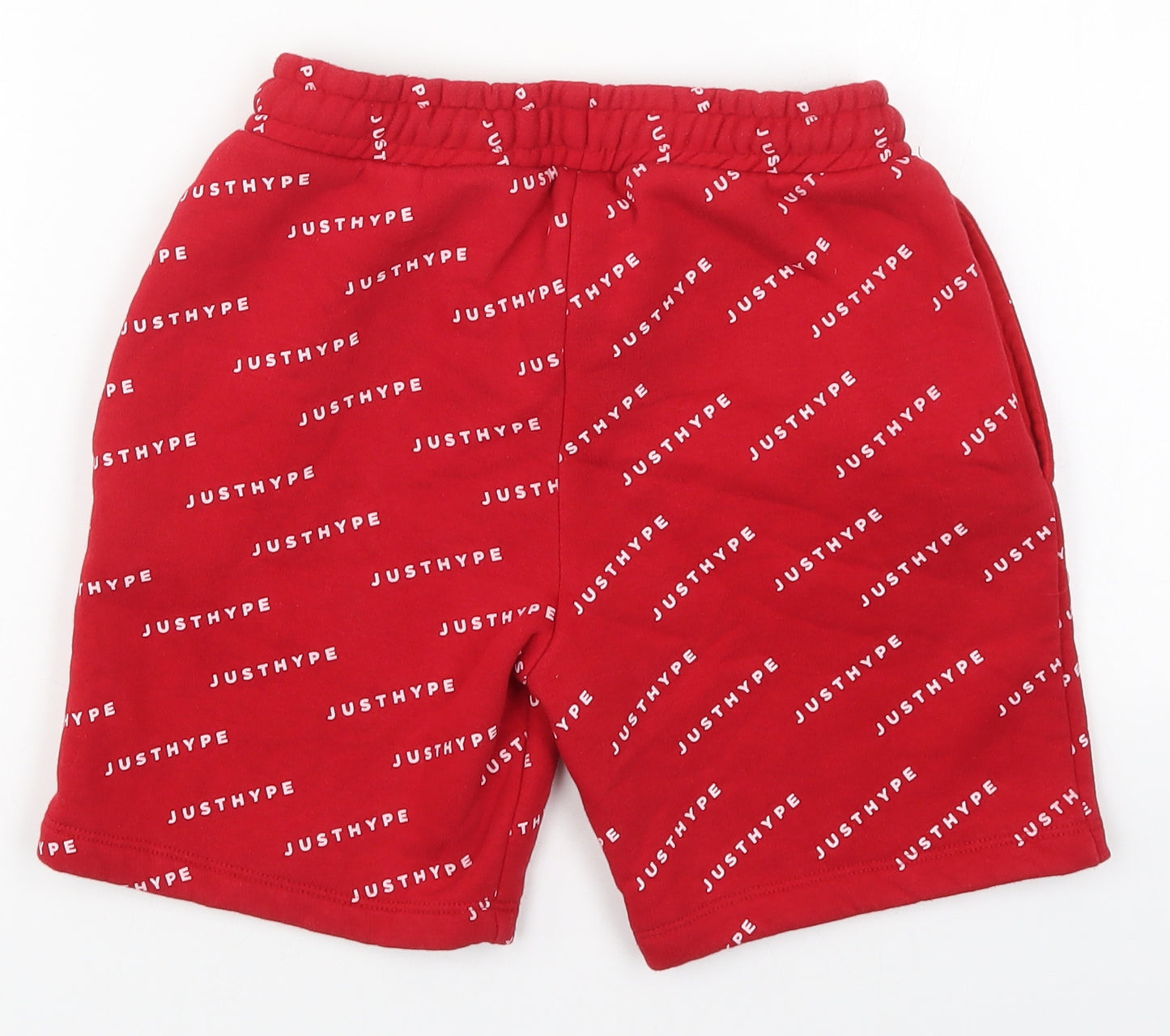 Hype Boys Red  Cotton Sweat Shorts Size 11-12 Years  Regular Drawstring - Just Hype