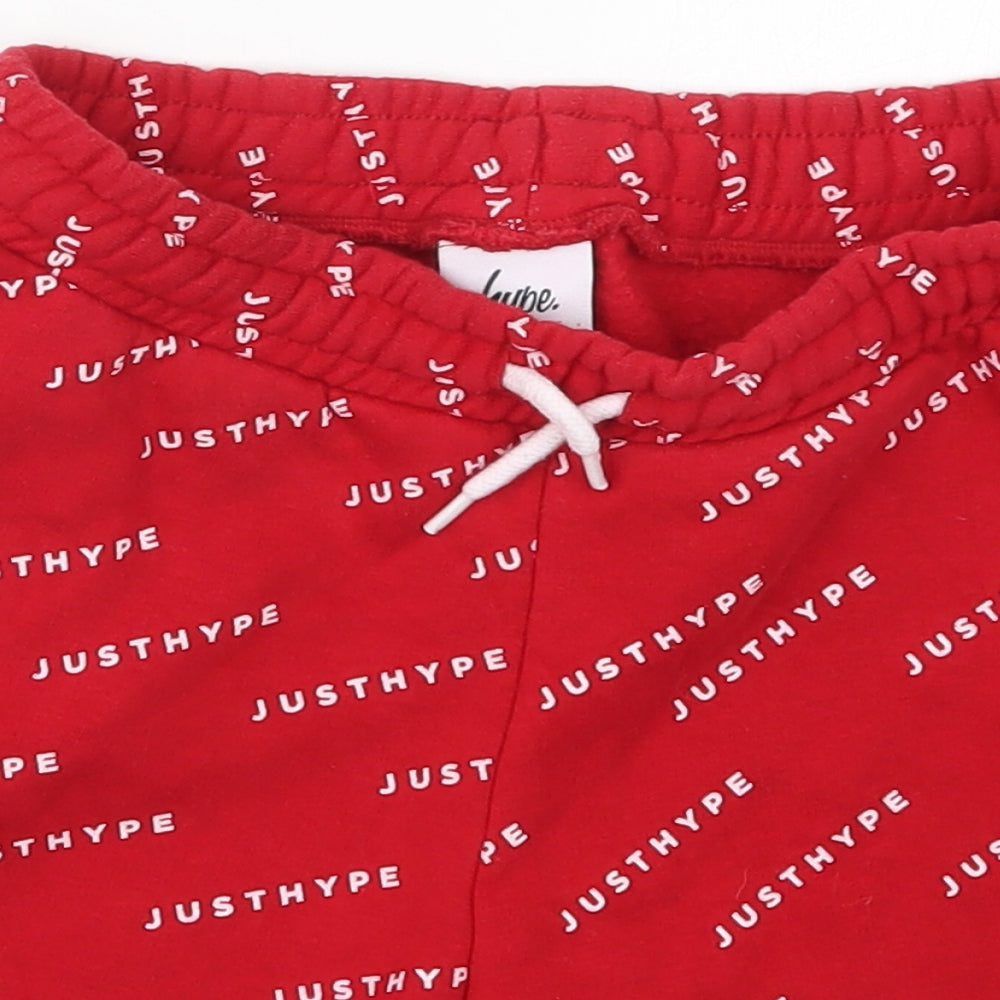 Hype Boys Red  Cotton Sweat Shorts Size 11-12 Years  Regular Drawstring - Just Hype