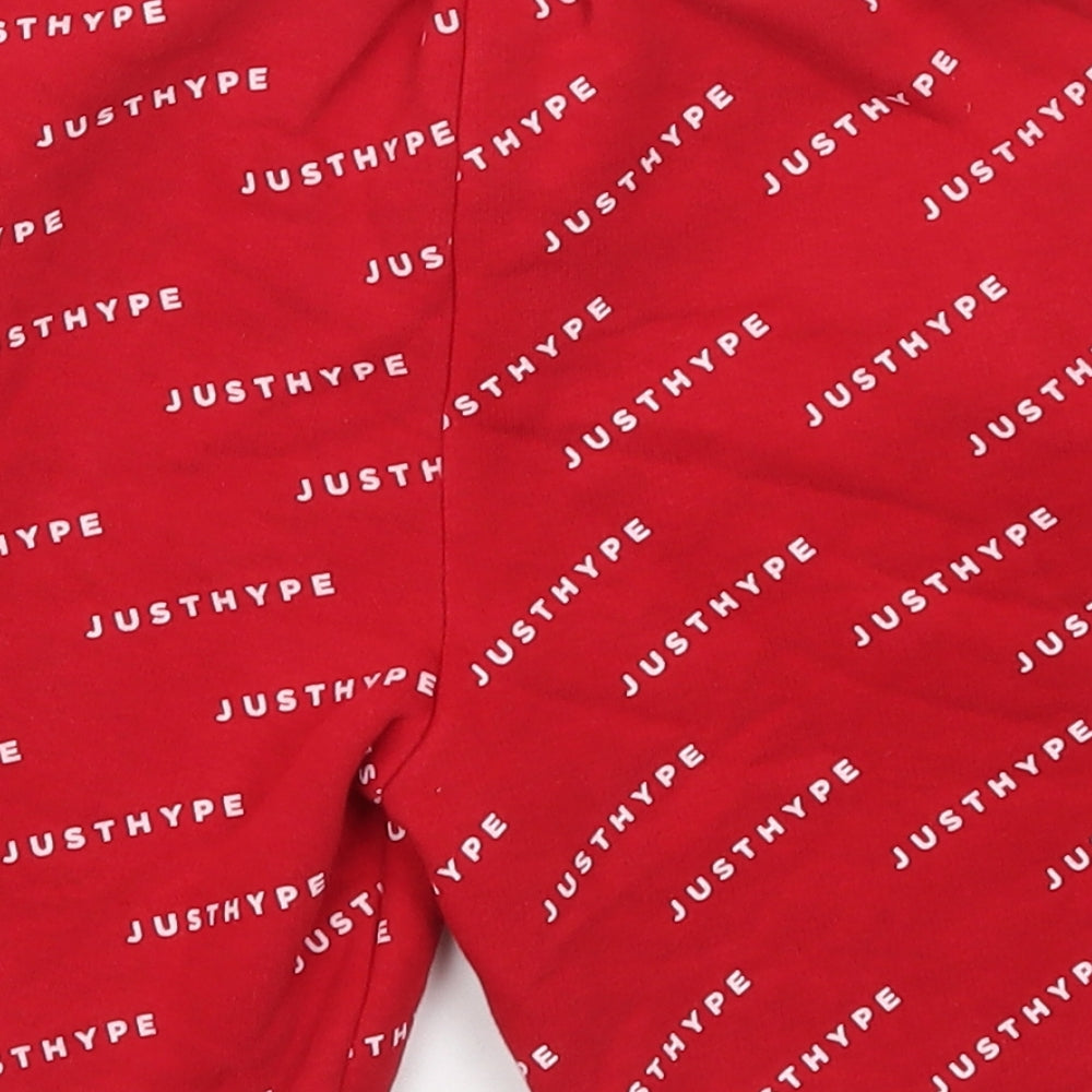 Hype Boys Red  Cotton Sweat Shorts Size 11-12 Years  Regular Drawstring - Just Hype