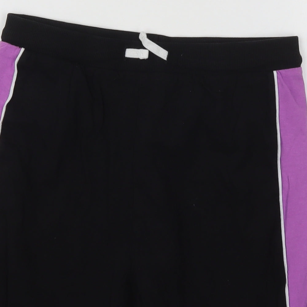 NEXT Boys Black  Cotton Sweat Shorts Size 11 Years  Regular Drawstring - Purple