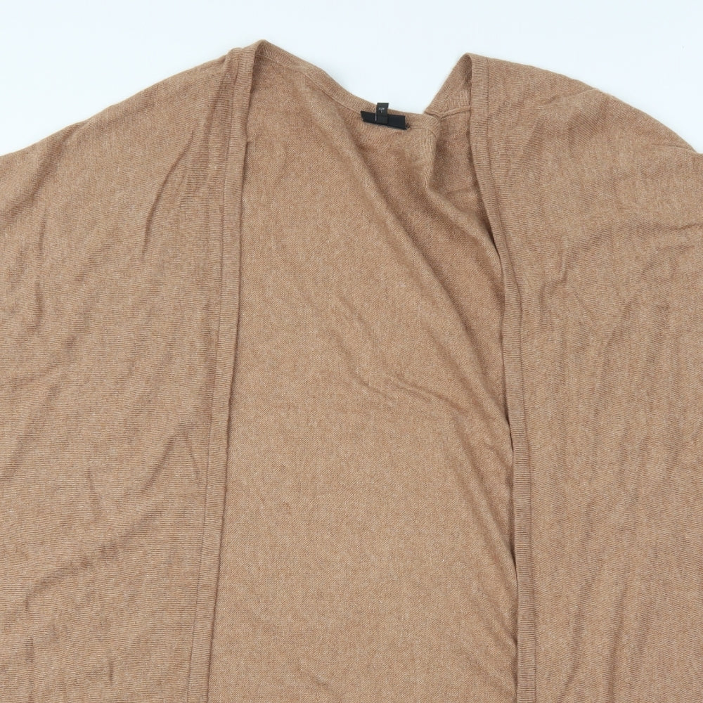NEXT Womens Brown V-Neck  Viscose Full Zip Jumper Size S