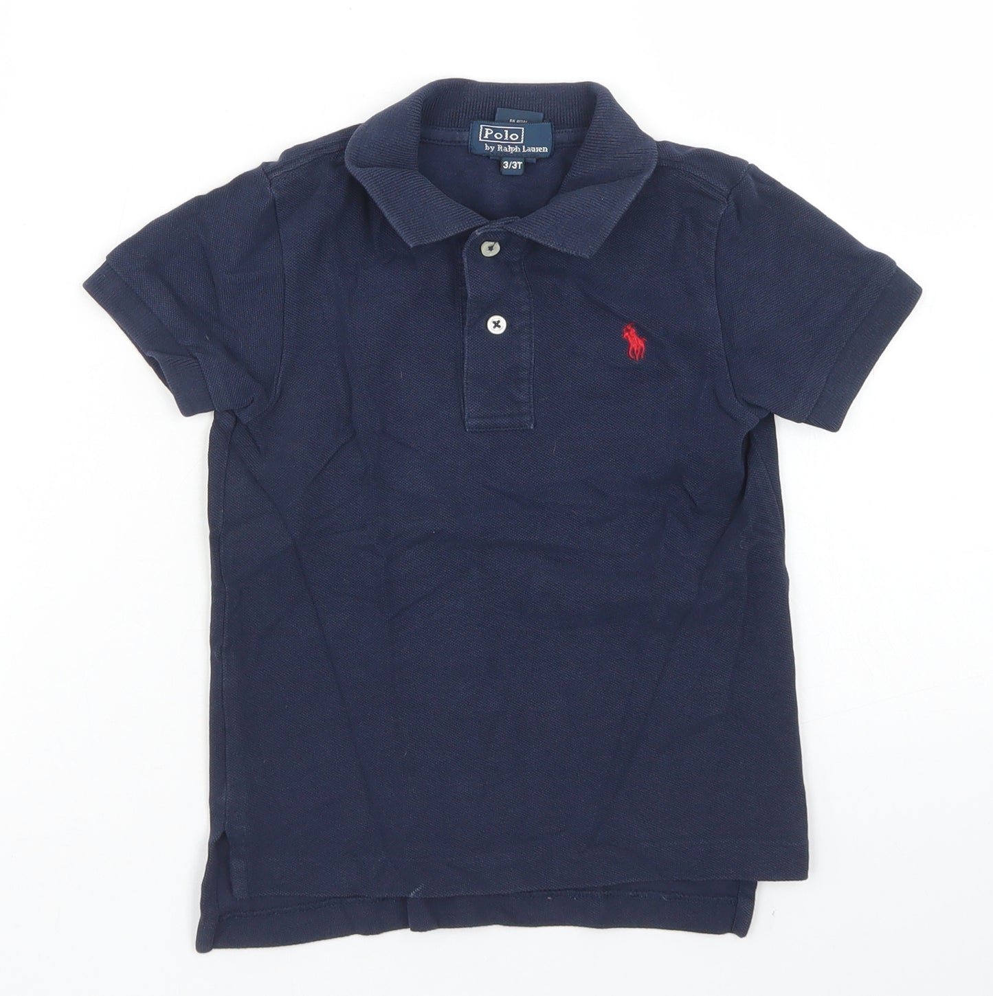 Polo Ralph Lauren Boys Blue  Cotton Basic Polo Size 3 Years Collared