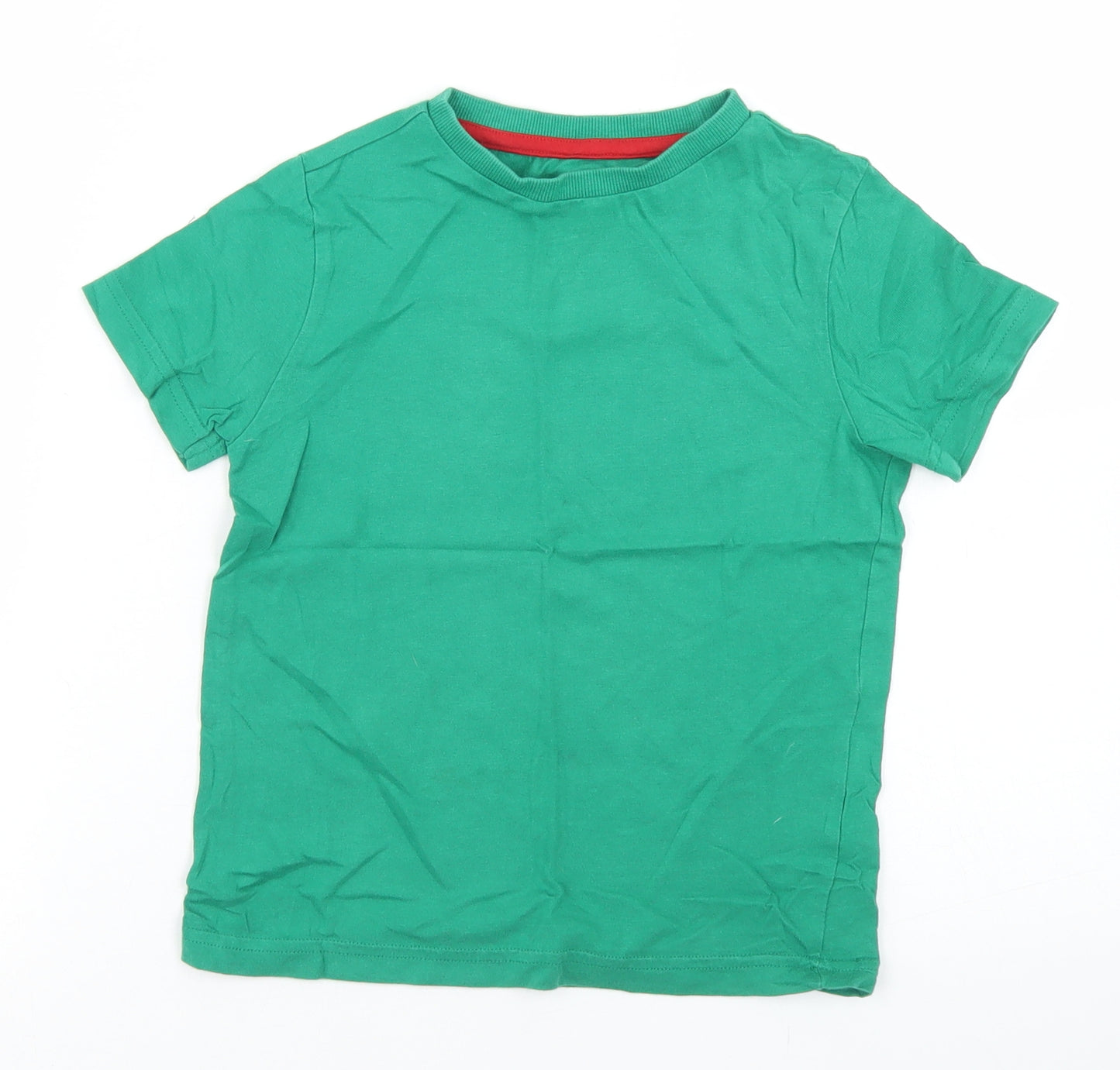 F&F Boys Green  Cotton Basic T-Shirt Size 4-5 Years Crew Neck