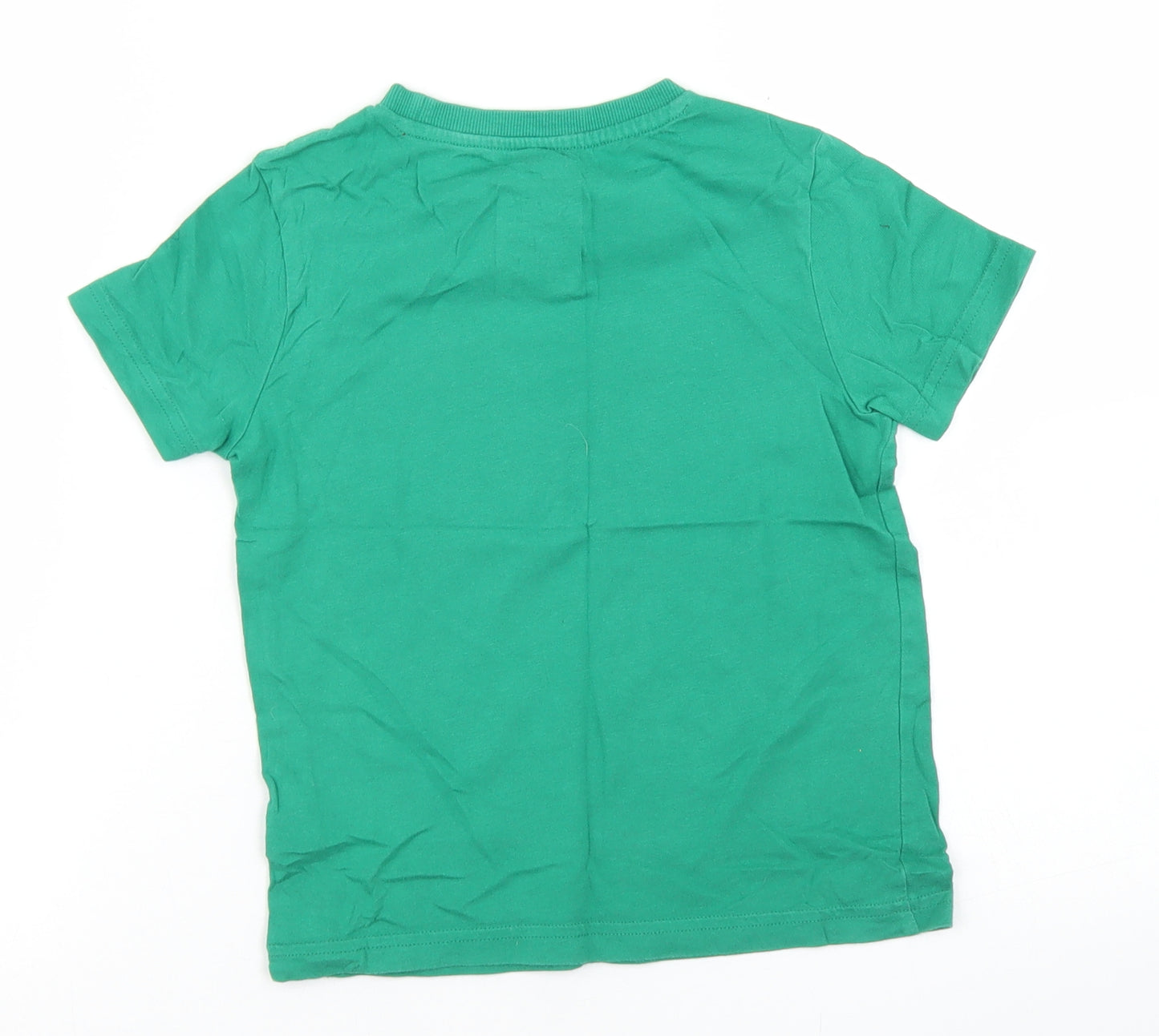 F&F Boys Green  Cotton Basic T-Shirt Size 4-5 Years Crew Neck