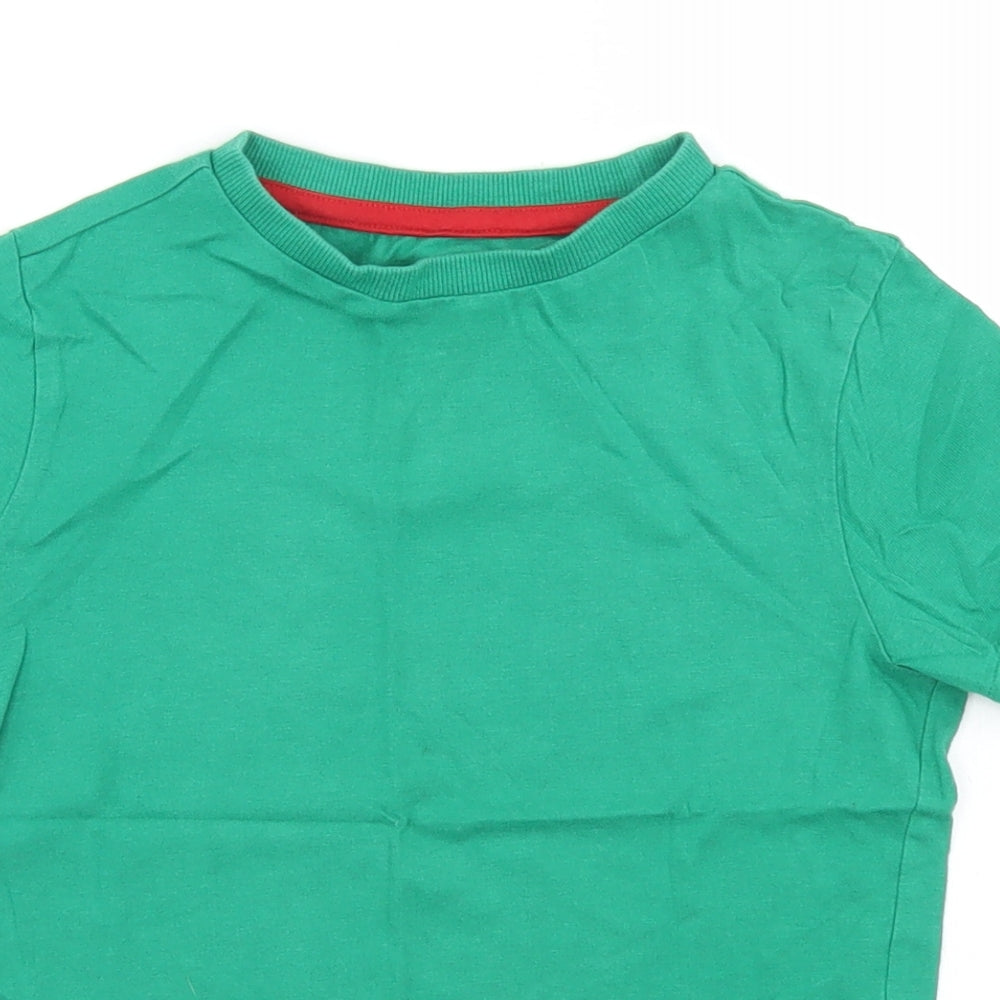 F&F Boys Green  Cotton Basic T-Shirt Size 4-5 Years Crew Neck