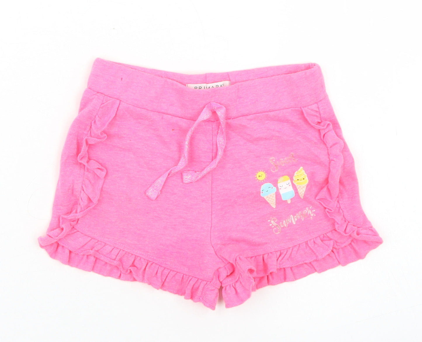 Primark Girls Pink  Polyester Sweat Shorts Size 2-3 Years  Regular