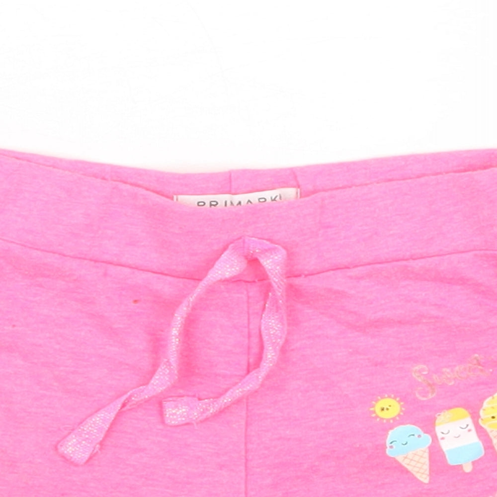 Primark Girls Pink  Polyester Sweat Shorts Size 2-3 Years  Regular